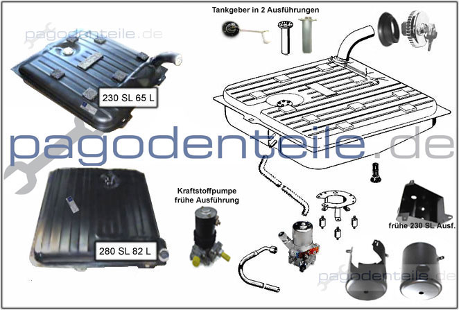 Kraftstofftank Benzintank Kraftstoffpumpe Mercedes 230 280 SL Pagode W 113